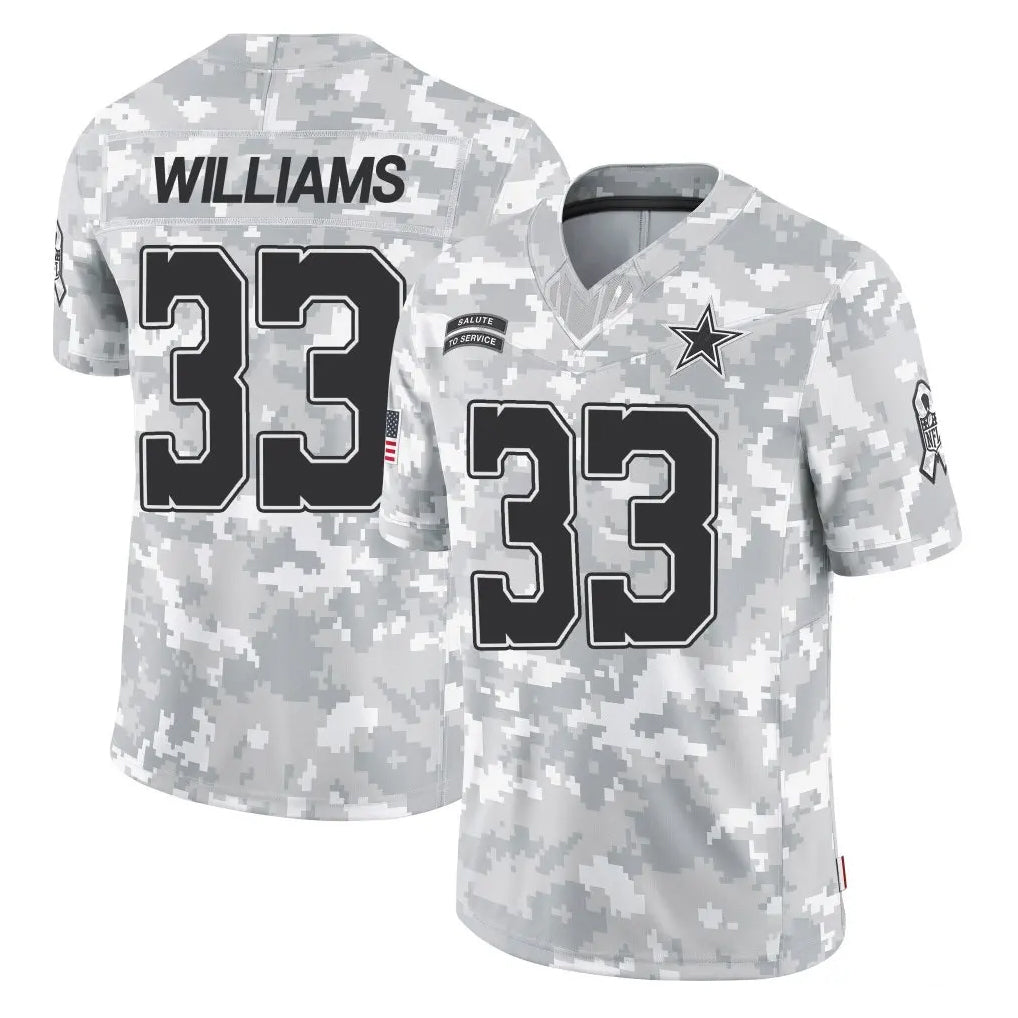 tocy D.Cowboys #33 Javonte Williams Player Arctic Camo Salute to Service Limited Home Game Stitched Jerseys