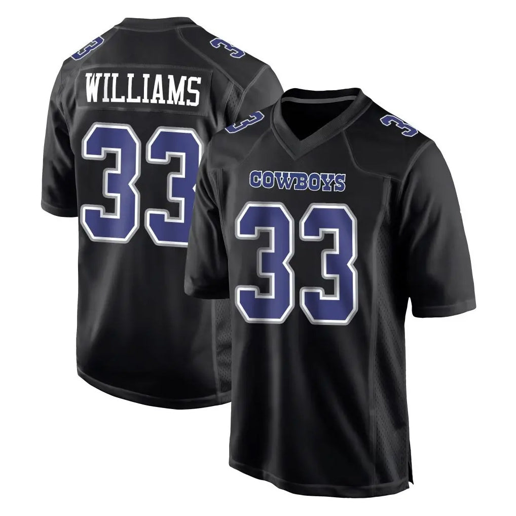 tocy D.Cowboys #33 Javonte Williams Player Carbon Black Fashion Home Game Stitched Jerseys