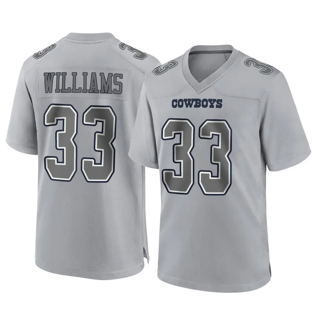 tocy D.Cowboys #33 Javonte Williams Player Gray Atmosphere Fashion Home Game Stitched Jerseys