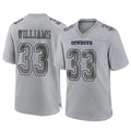 tocy D.Cowboys #33 Javonte Williams Player Gray Atmosphere Fashion Home Game Stitched Jerseys