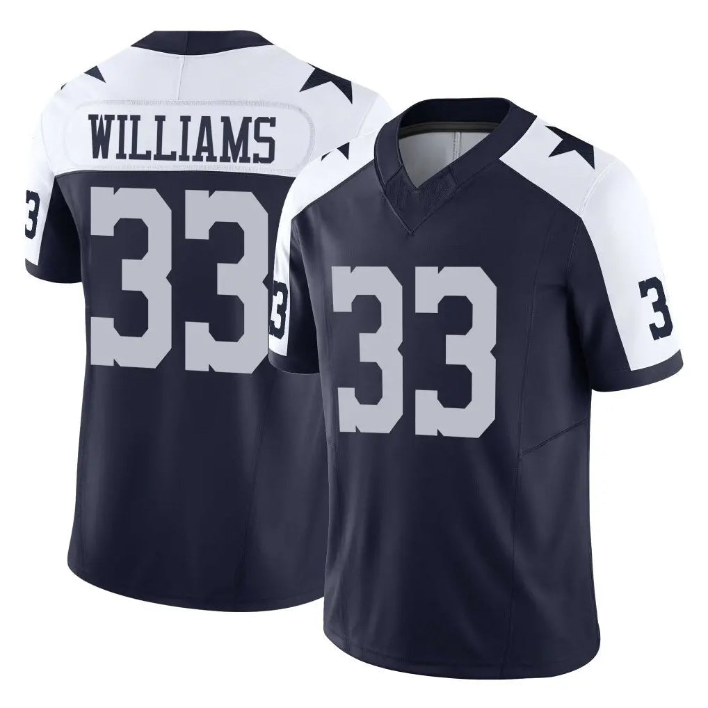 tocy D.Cowboys #33 Javonte Williams Player Navy-White Limited Alternate Vapor F.U.S.E. Home Game Stitched Jerseys