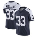 tocy D.Cowboys #33 Javonte Williams Player Navy-White Limited Alternate Vapor Untouchable Home Game Stitched Jerseys