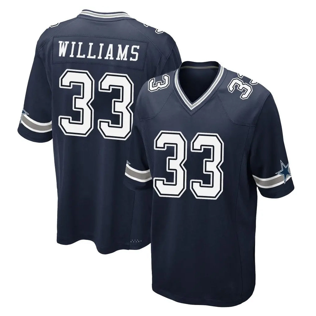 tocy D.Cowboys #33 Javonte Williams Player Navy Home Game Stitched Jerseys