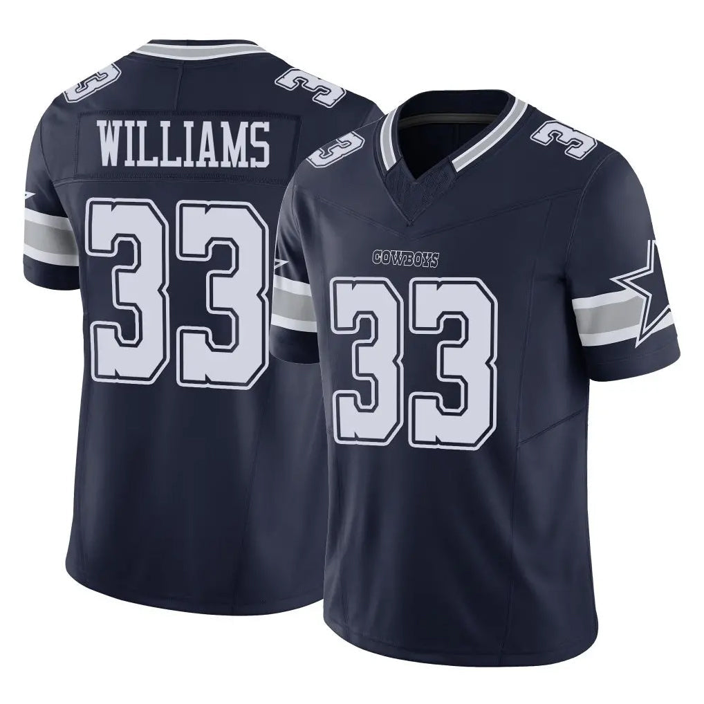 tocy D.Cowboys #33 Javonte Williams Player Navy Limited Vapor F.U.S.E. Home Game Stitched Jerseys