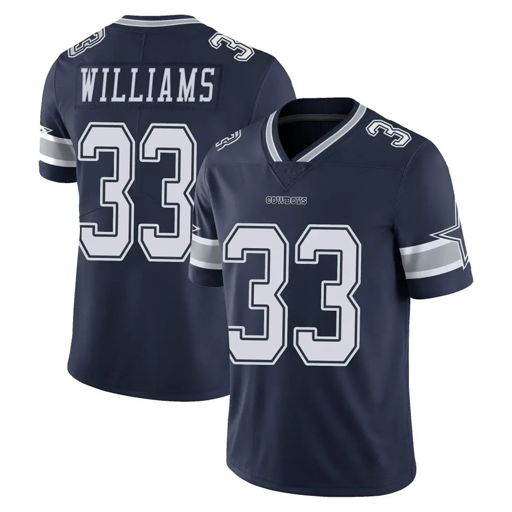 tocy D.Cowboys #33 Javonte Williams Player Navy Vapor Untouchable Limited Home Game Stitched Jerseys