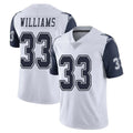 tocy D.Cowboys #33 Javonte Williams Player White-Navy Limited Color Rush Vapor Untouchable Home Game Stitched Jerseys