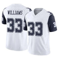 tocy D.Cowboys #33 Javonte Williams Player White-Navy Limited Vapor F.U.S.E. Home Game Stitched Jerseys