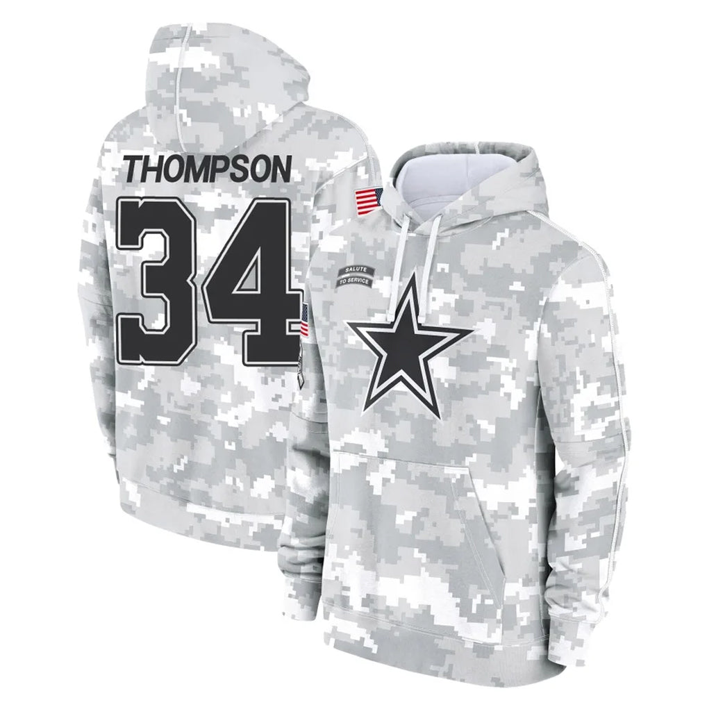 tocy D.Cowboys #34 Jalen Thompson Player Arctic Camo Salute to Service Hoodies Limited Game Stitched Jerseys