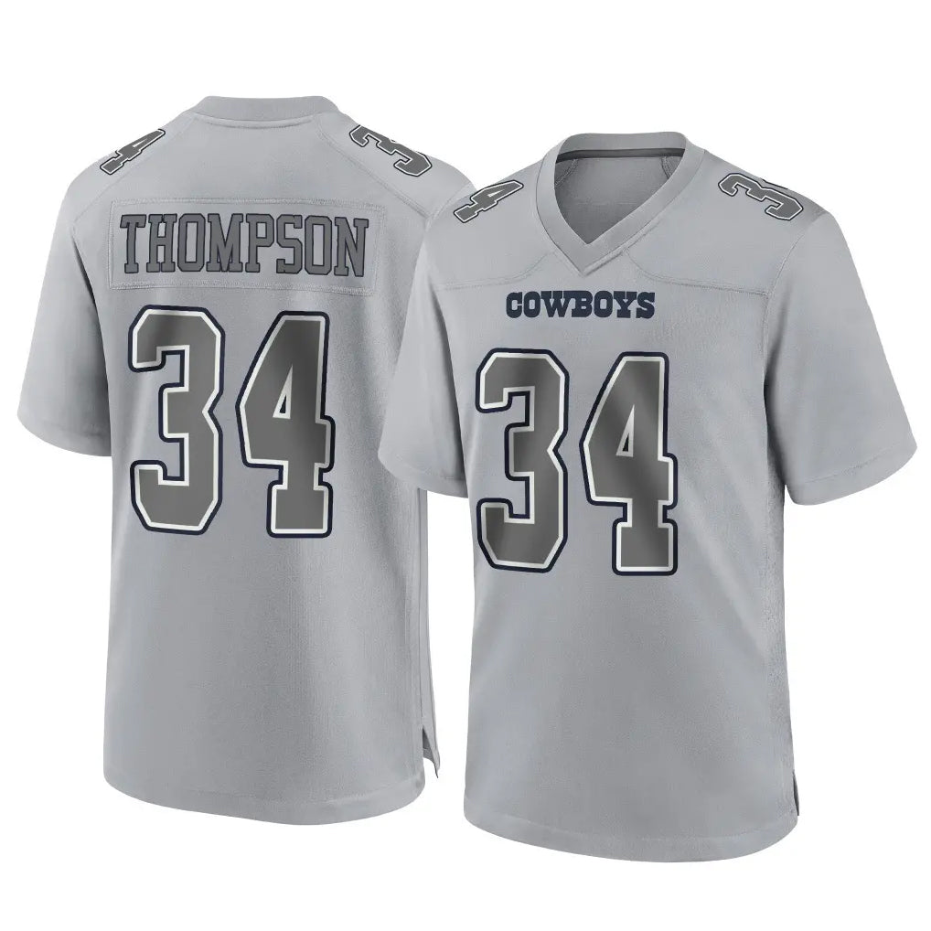 tocy D.Cowboys #34 Jalen Thompson Player Gray Atmosphere Fashion Home Game Stitched Jerseys