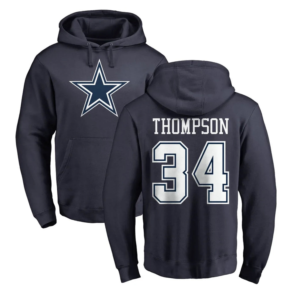 tocy D.Cowboys #34 Jalen Thompson Player Navy Pullover Hoodies Limited Stitched Jerseys