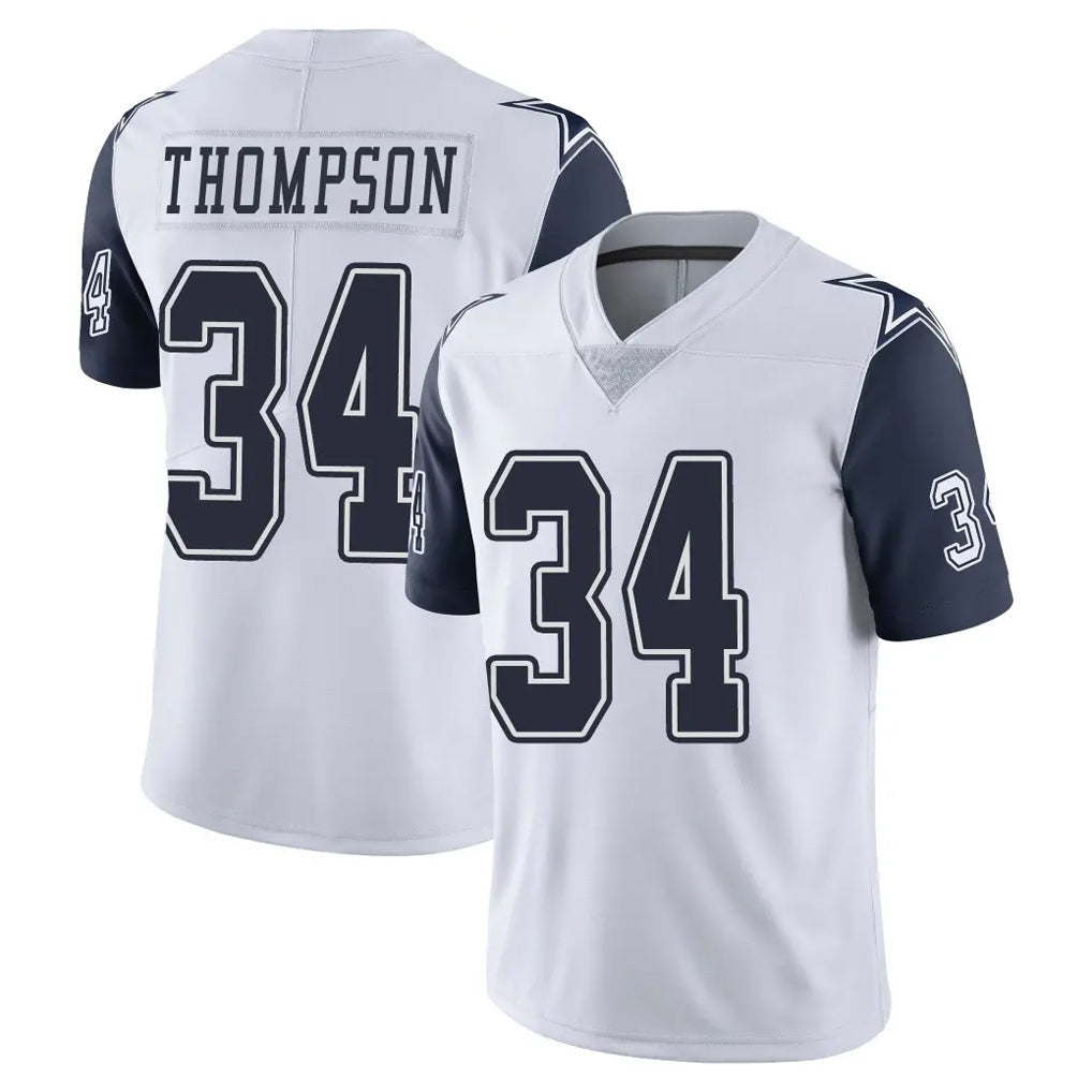 tocy D.Cowboys #34 Jalen Thompson Player White-Navy Limited Color Rush Vapor Untouchable Home Game Stitched Jerseys