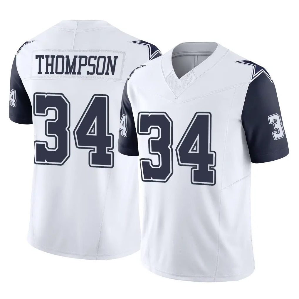 tocy D.Cowboys #34 Jalen Thompson Player White-Navy Limited Vapor F.U.S.E. Home Game Stitched Jerseys