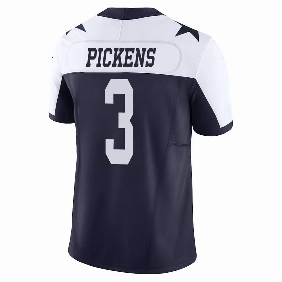 tocy D.Cowboys #3 George Pickens Player Navy Throwback Stitched Jerseys