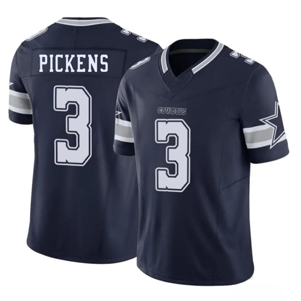 tocy D.Cowboys #3 George Pickens Player Navy Vapor F.U.S.E. Limited Stitched Jerseys