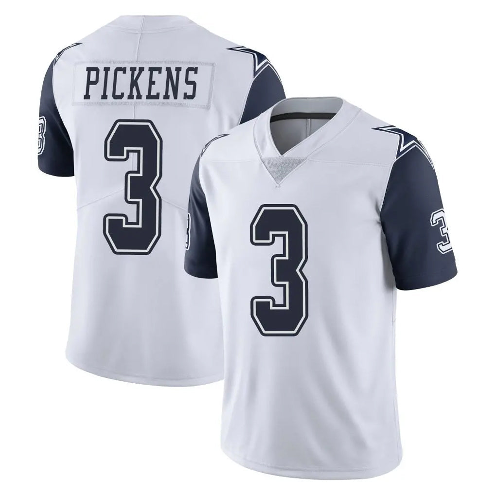 tocy D.Cowboys #3 George Pickens Player White-Navy Limited Color Rush Vapor Untouchable Home Game Stitched Jerseys