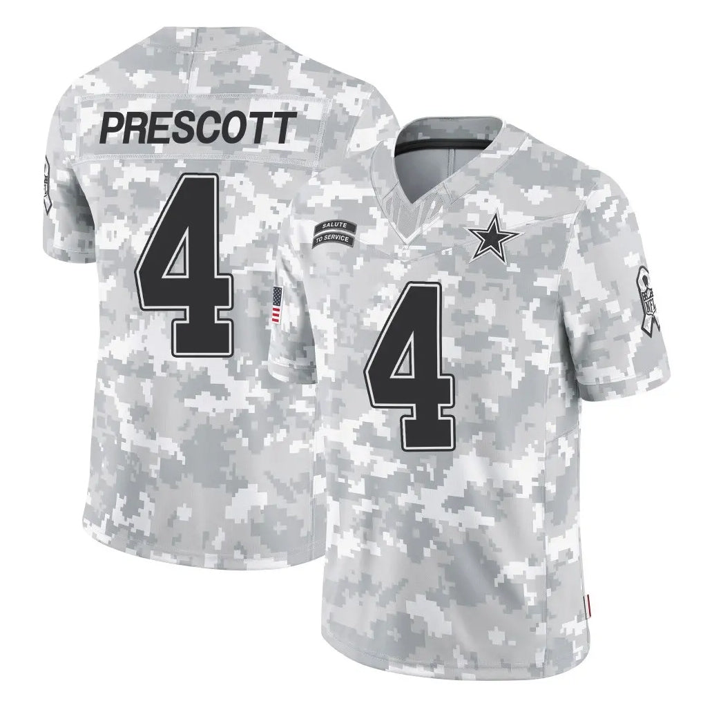 tocy D.Cowboys #4 Dak Prescott Player Arctic Camo Salute to Service Limited Home Game Stitched Jerseys