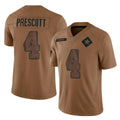 tocy D.Cowboys #4 Dak Prescott Player Brown Salute to Service Limited Home Game Stitched Jerseys