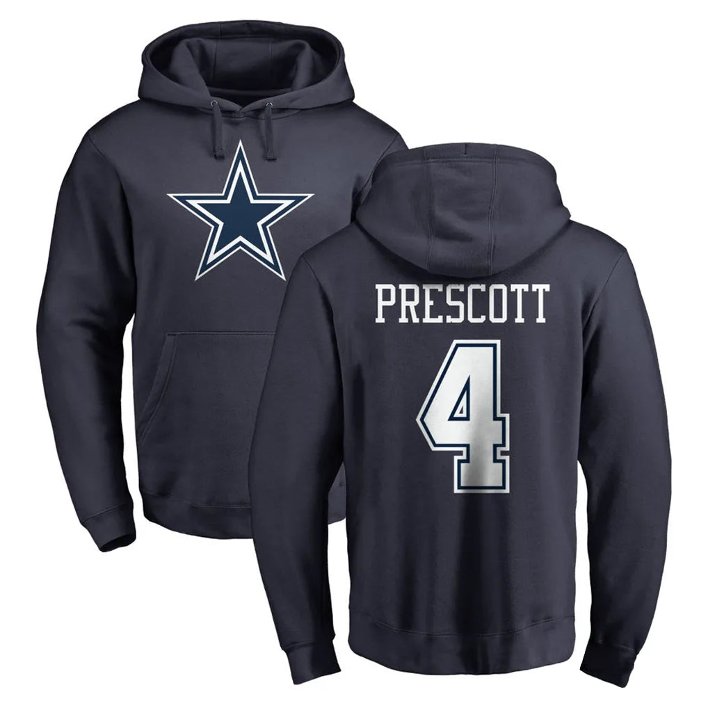 tocy D.Cowboys #4 Dak Prescott Player Navy Pullover Hoodies Limited Stitched Jerseys