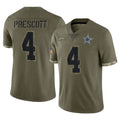 tocy D.Cowboys #4 Dak Prescott Player Olive Salute to Service Limited Game Stitched Jerseys