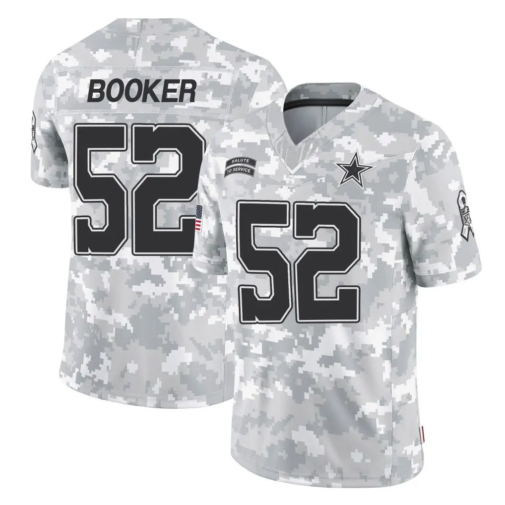 tocy D.Cowboys #52 Tyler Booker Player Arctic Camo Salute to Service Limited Home Game Stitched Jerseys
