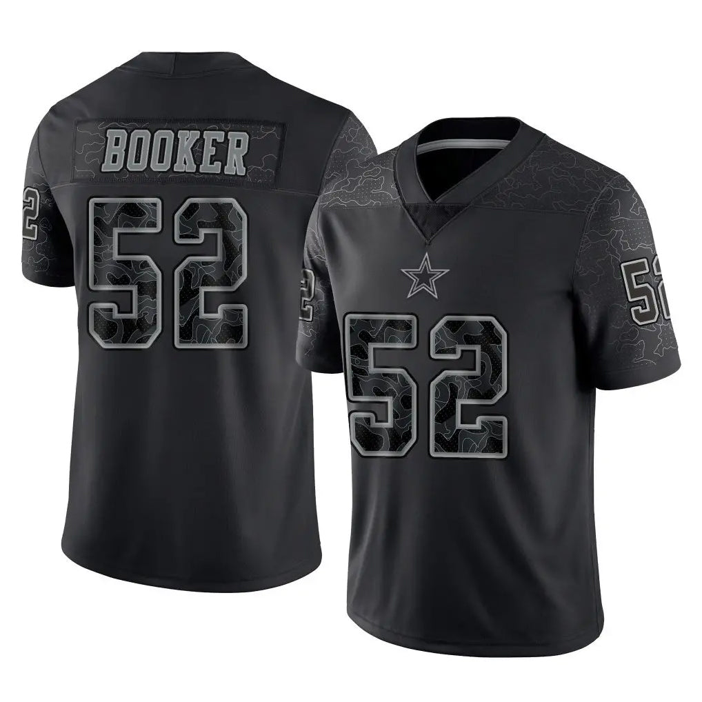 tocy D.Cowboys #52 Tyler Booker Player Black Limited Reflective Home Game Stitched Jerseys