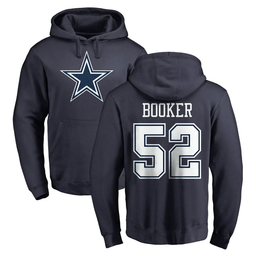 tocy D.Cowboys #52 Tyler Booker Player Navy Pullover Hoodies Limited Stitched Jerseys
