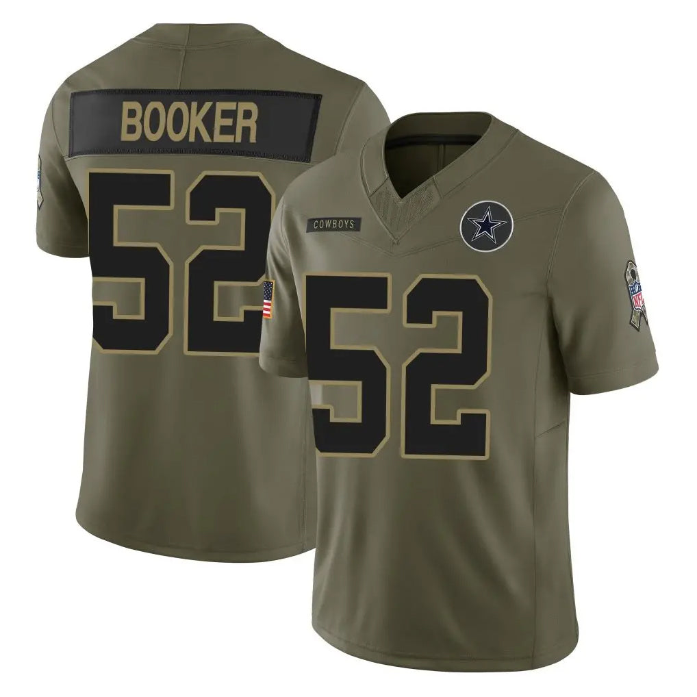 tocy D.Cowboys #52 Tyler Booker Player Olive 2025 Salute to Service Limited Home Game Stitched Jerseys