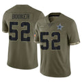 tocy D.Cowboys #52 Tyler Booker Player Olive Salute to Service Limited Game Stitched Jerseys