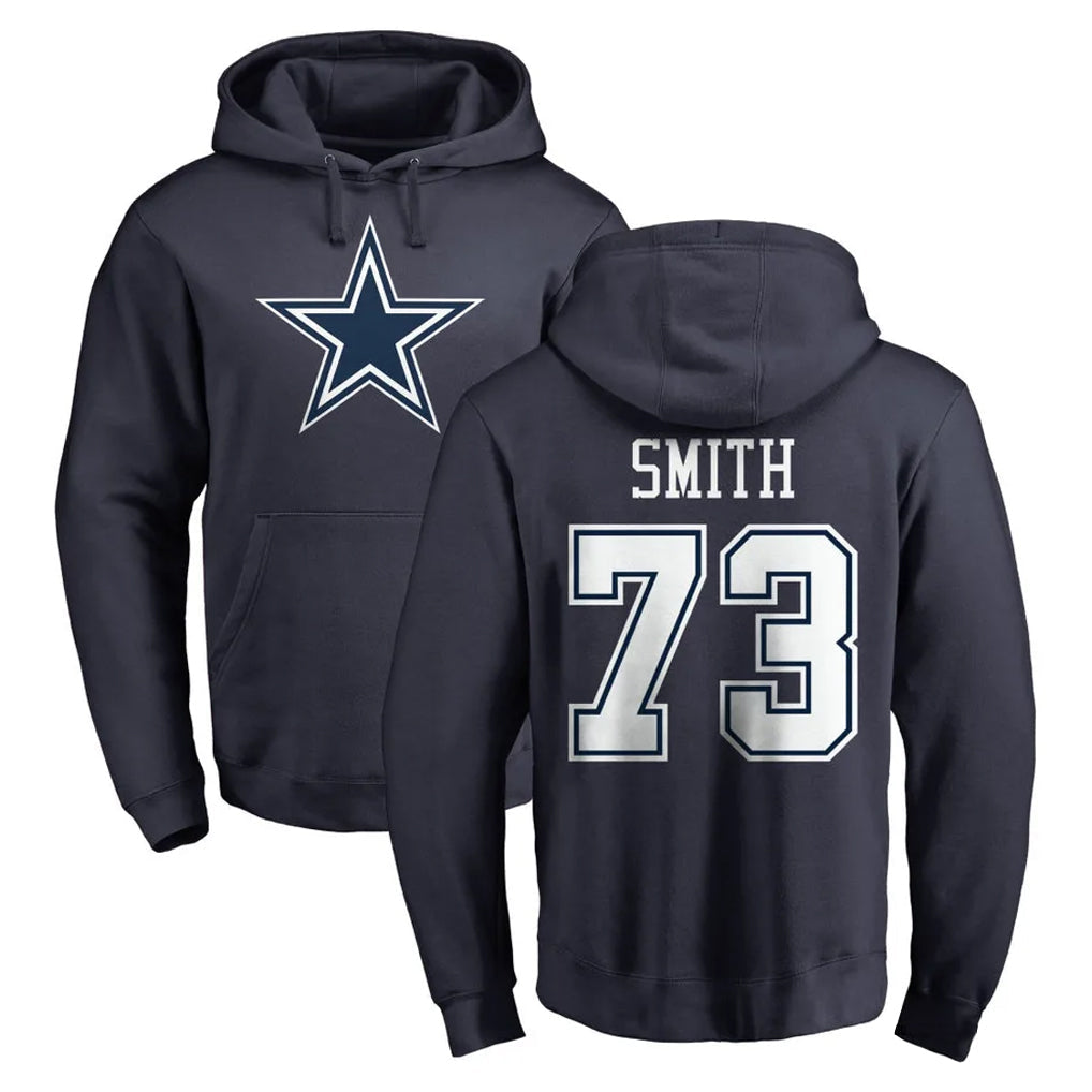 tocy D.Cowboys #73 Tyler Smith Player Navy Pullover Hoodies Limited Stitched Jerseys