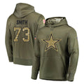 tocy D.Cowboys #73 Tyler Smith Player Olive Salute to Service Pullover Hoodies Home Game Stitched Jerseys