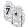 tocy D.Cowboys #7 Rashan Gary Player Arctic Camo Salute to Service Hoodies Limited Game Stitched Jerseys