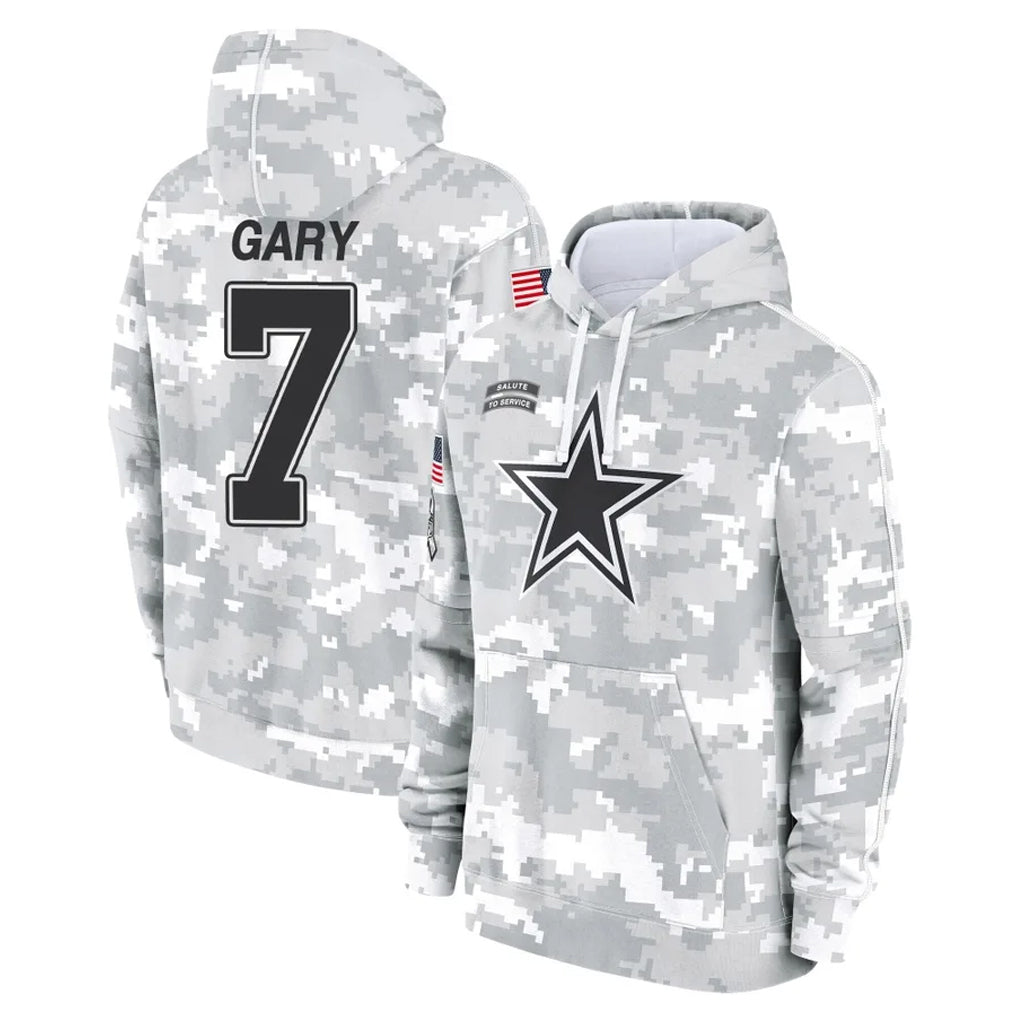 tocy D.Cowboys #7 Rashan Gary Player Arctic Camo Salute to Service Hoodies Limited Game Stitched Jerseys