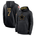tocy D.Cowboys #7 Rashan Gary Player Black Salute to Service Pullover Hoodies Limited Stitched Jerseys
