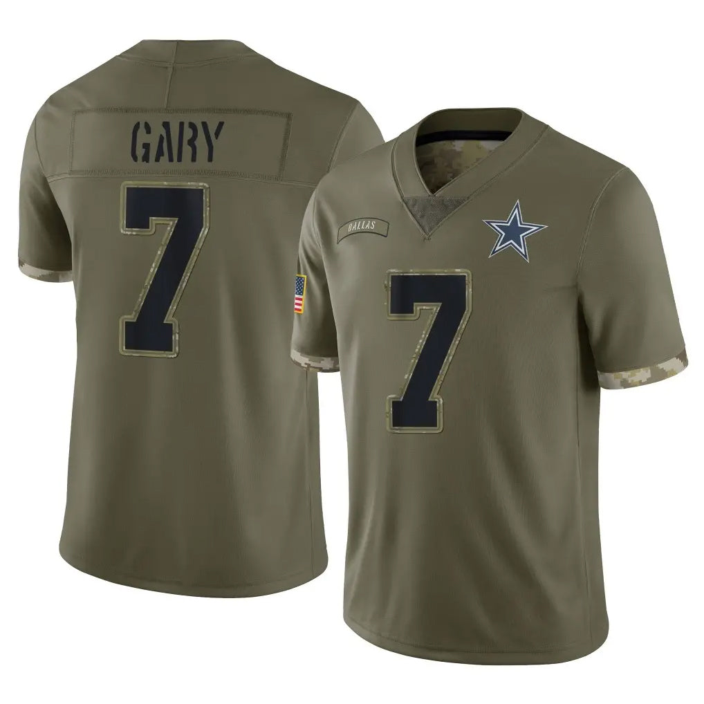 tocy D.Cowboys #7 Rashan Gary Player Olive Salute to Service Limited Game Stitched Jerseys