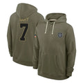 tocy D.Cowboys #7 Rashan Gary Player Olive Salute to Service Pullover Hoodies Limited Stitched Jerseys