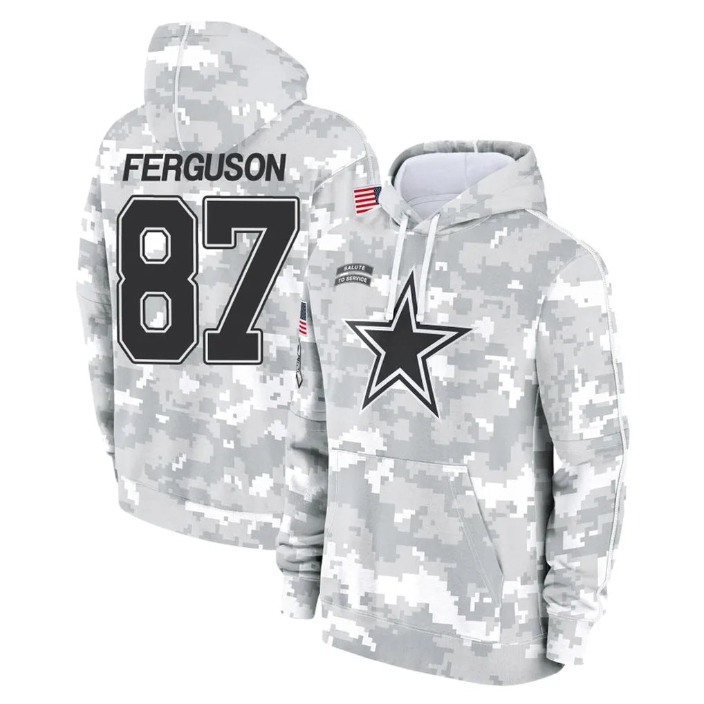 tocy D.Cowboys #87 Jake Ferguson Player Arctic Camo Salute to Service Hoodies Limited Game Stitched Jerseys