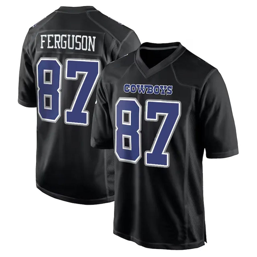 tocy D.Cowboys #87 Jake Ferguson Player Carbon Black Fashion Stitched Jerseys