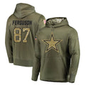 tocy D.Cowboys #87 Jake Ferguson Player Olive Salute to Service Pullover Hoodies Home Game Stitched Jerseys