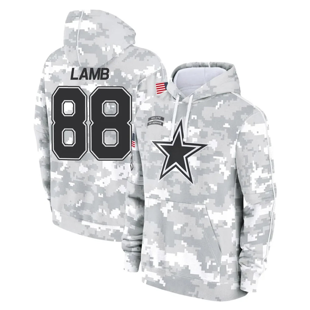 tocy D.Cowboys #88 CeeDee Lamb Player Arctic Camo Salute to Service Hoodies Limited Game Stitched Jerseys