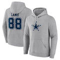 tocy D.Cowboys #88 CeeDee Lamb Player Gray Icon Pullover Hoodie Game Stitched Jerseys