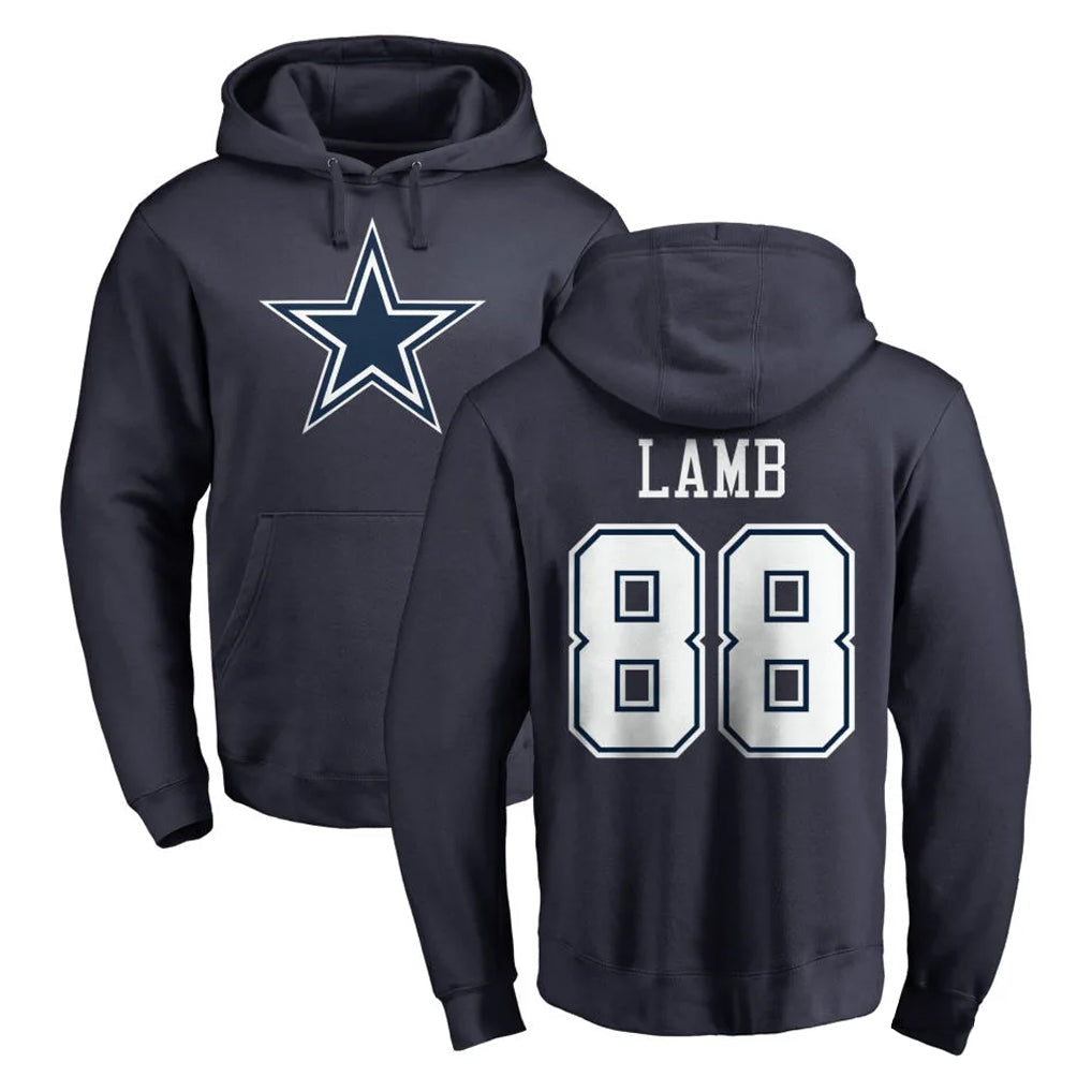 tocy D.Cowboys #88 CeeDee Lamb Player Navy Pullover Hoodies Limited Stitched Jerseys