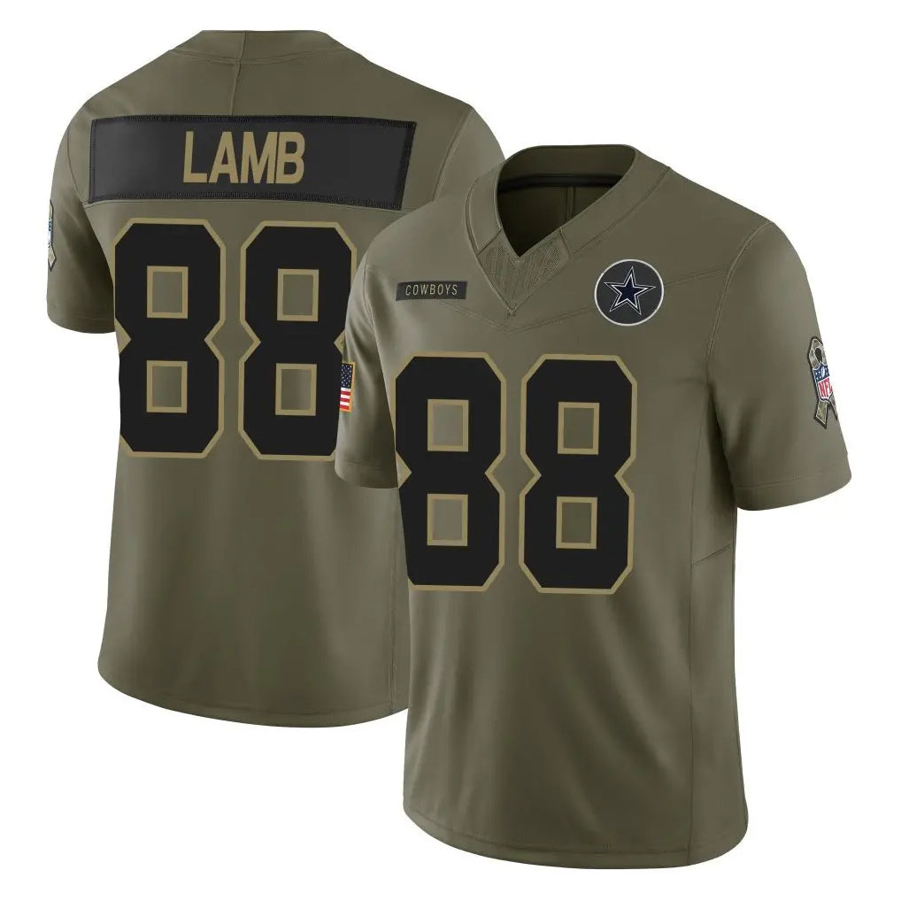 tocy D.Cowboys #88 CeeDee Lamb Player Olive 2025 Salute to Service Limited Home Game Stitched Jerseys