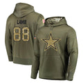 tocy D.Cowboys #88 CeeDee Lamb Player Olive Salute to Service Pullover Hoodies Home Game Stitched Jerseys