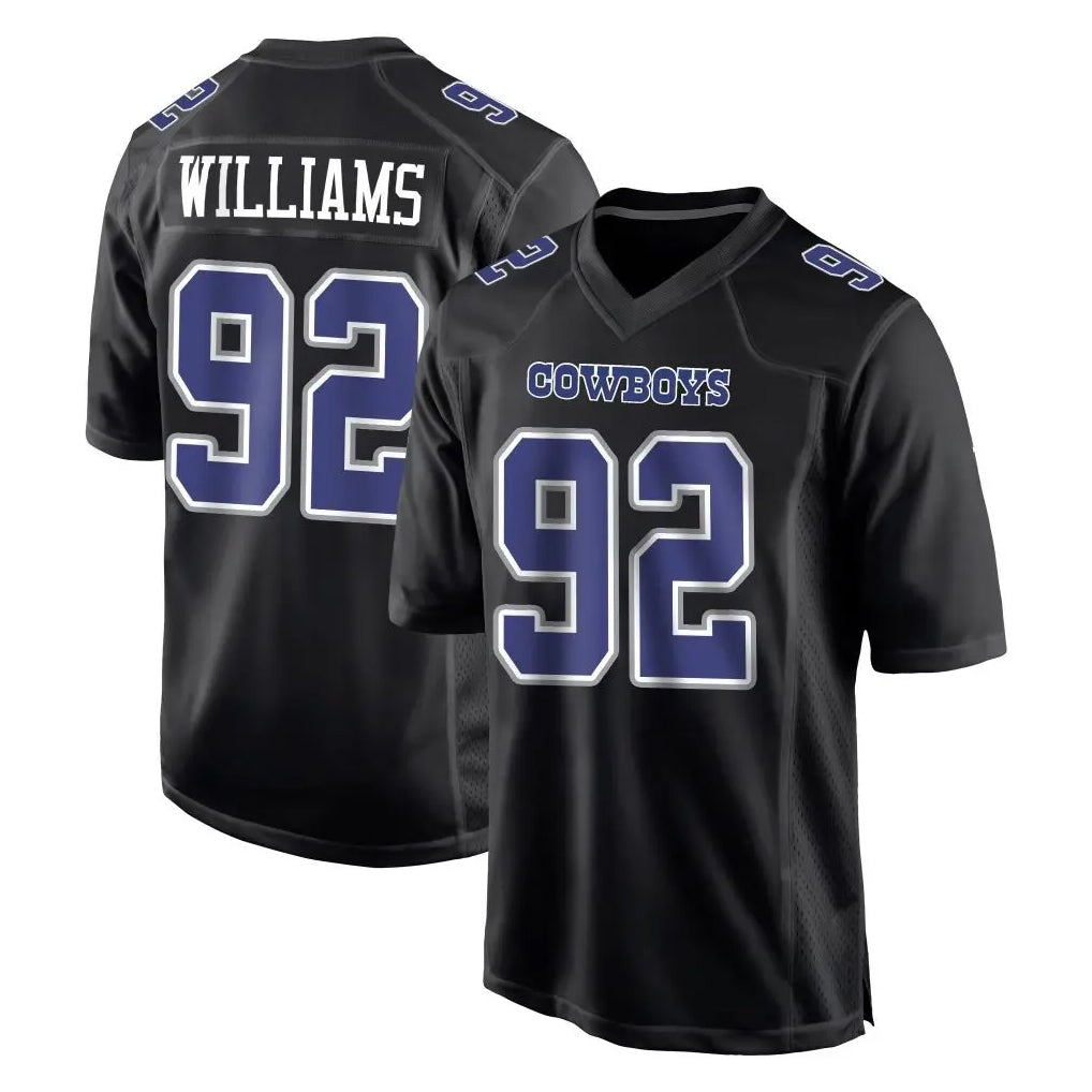 tocy D.Cowboys #92 Quinnen Williams Player Carbon Black Fashion Home Game Stitched Jerseys