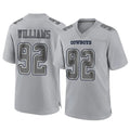 tocy D.Cowboys #92 Quinnen Williams Player Gray Atmosphere Fashion Home Game Stitched Jerseys