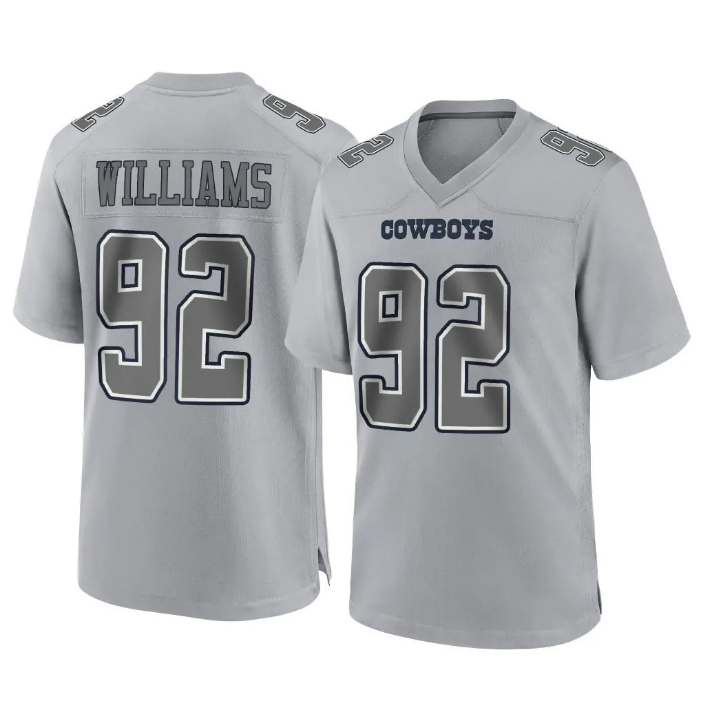 tocy D.Cowboys #92 Quinnen Williams Player Gray Atmosphere Fashion Home Game Stitched Jerseys