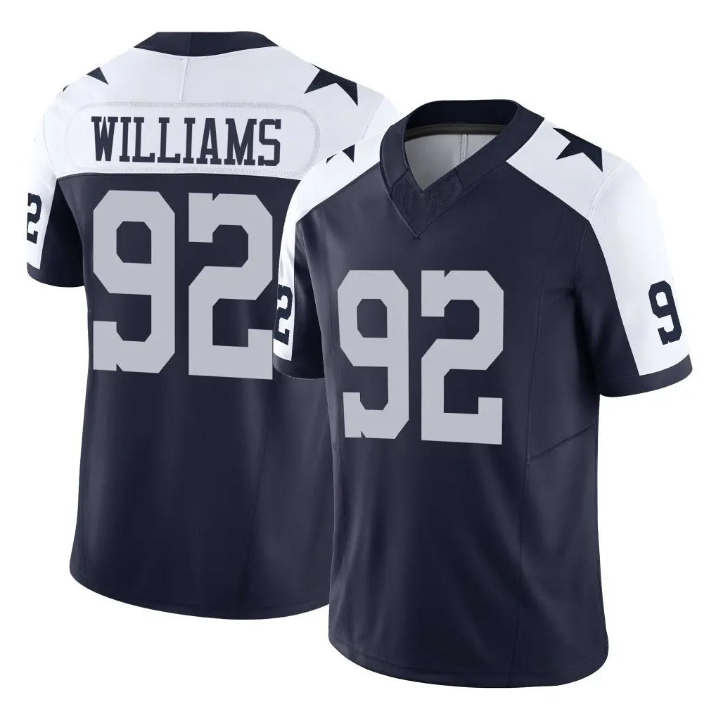 tocy D.Cowboys #92 Quinnen Williams Player Navy-White Limited Alternate Vapor F.U.S.E. Home Game Stitched Jerseys