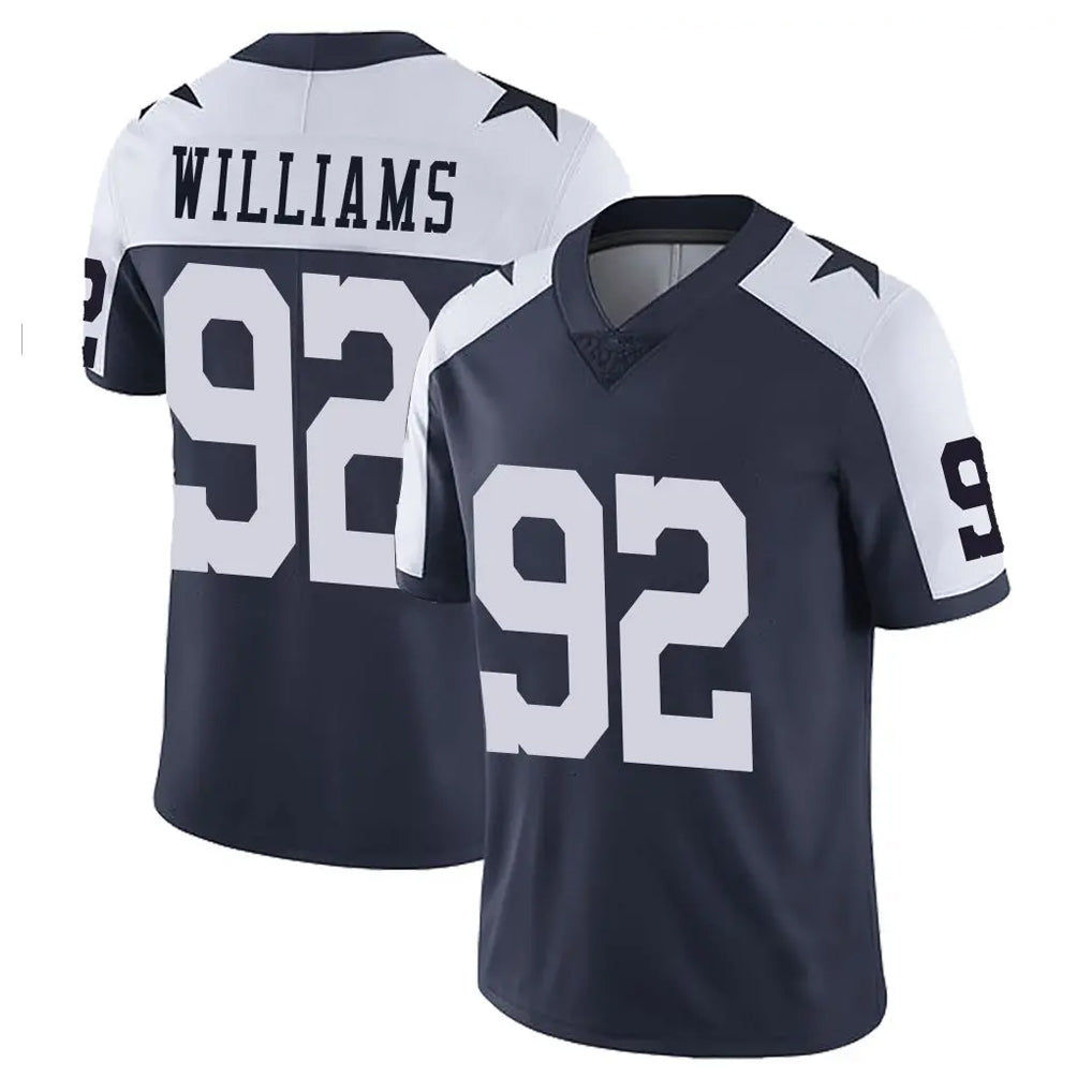 tocy D.Cowboys #92 Quinnen Williams Player Navy-White Limited Alternate Vapor Untouchable Home Game Stitched Jerseys