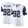 tocy D.Cowboys #92 Quinnen Williams Player White-Navy Limited Vapor F.U.S.E. Home Game Stitched Jerseys