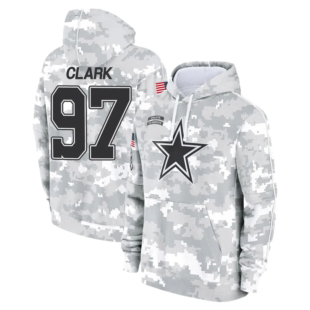 tocy D.Cowboys #97 Kenny Clark Player Arctic Camo Salute to Service Hoodies Limited Game Stitched Jerseys